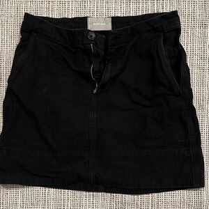 Everlane Black Cotton Mini Skirt